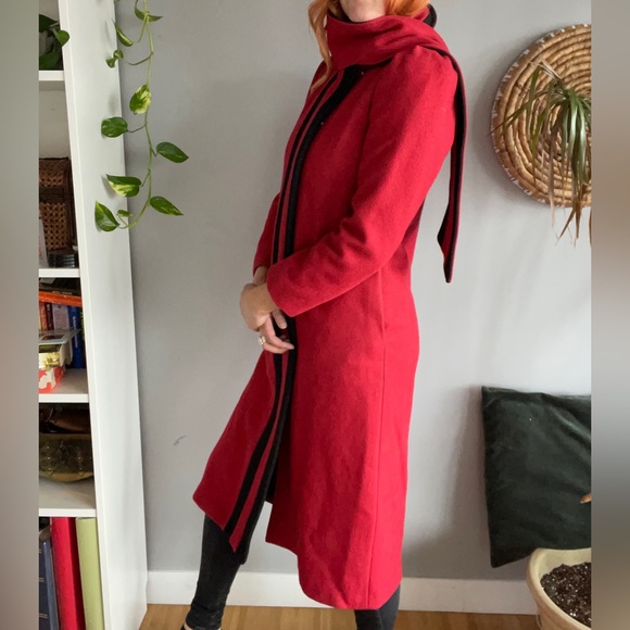 Vintage Red Wool Coat - Picture 4 of 8